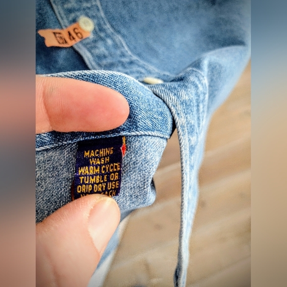 Vintage 90's Norsport Denim Shirt For Men Size Large Tall, Excellent Condition! - Picture 12 of 12